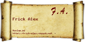 Frick Alex névjegykártya